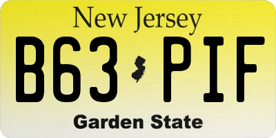NJ license plate B63PIF