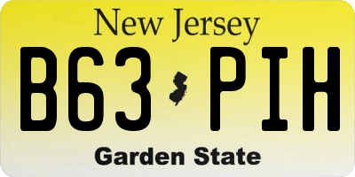 NJ license plate B63PIH