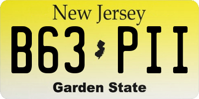 NJ license plate B63PII