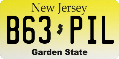 NJ license plate B63PIL