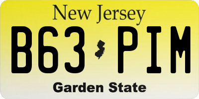 NJ license plate B63PIM
