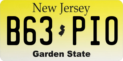 NJ license plate B63PIO