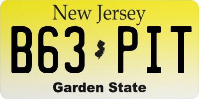 NJ license plate B63PIT