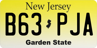 NJ license plate B63PJA