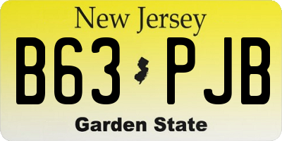 NJ license plate B63PJB
