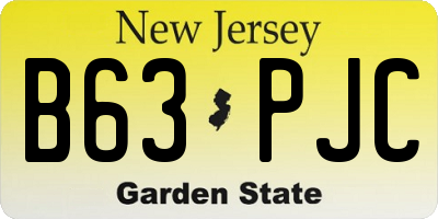 NJ license plate B63PJC