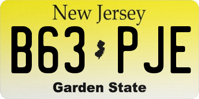 NJ license plate B63PJE