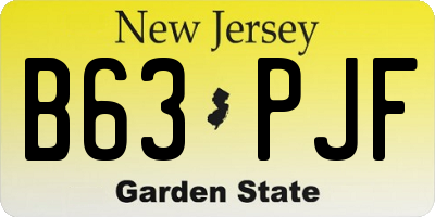 NJ license plate B63PJF