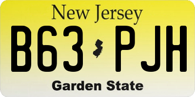 NJ license plate B63PJH