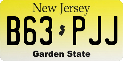 NJ license plate B63PJJ