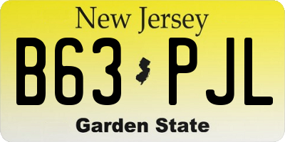 NJ license plate B63PJL