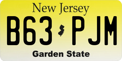 NJ license plate B63PJM