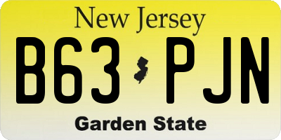 NJ license plate B63PJN