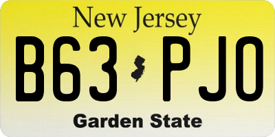 NJ license plate B63PJO