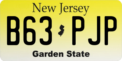 NJ license plate B63PJP