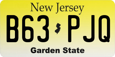 NJ license plate B63PJQ