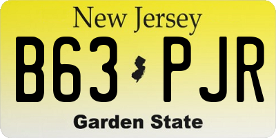NJ license plate B63PJR