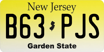 NJ license plate B63PJS