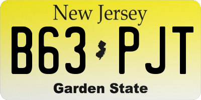NJ license plate B63PJT