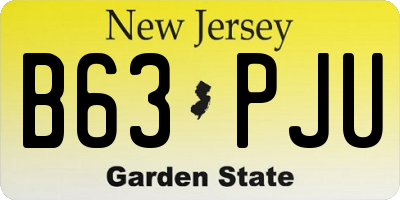 NJ license plate B63PJU