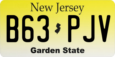 NJ license plate B63PJV