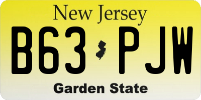 NJ license plate B63PJW