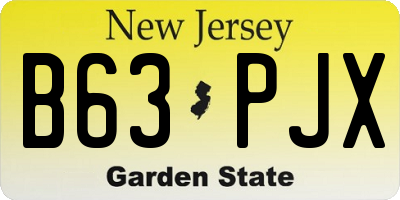 NJ license plate B63PJX