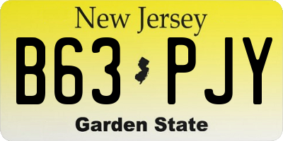 NJ license plate B63PJY
