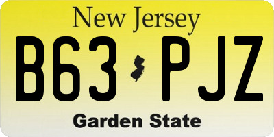 NJ license plate B63PJZ