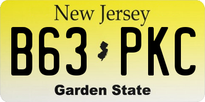 NJ license plate B63PKC