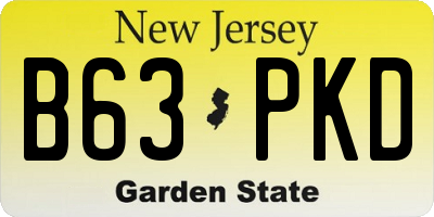 NJ license plate B63PKD