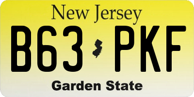 NJ license plate B63PKF