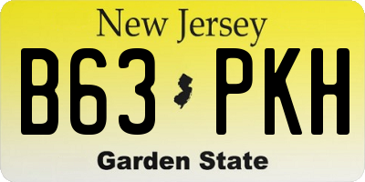 NJ license plate B63PKH