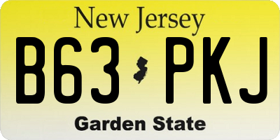 NJ license plate B63PKJ