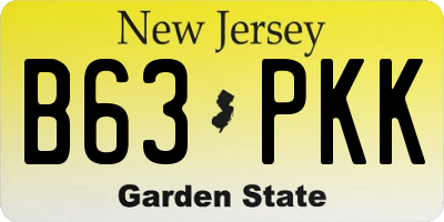NJ license plate B63PKK