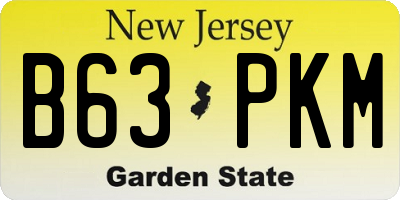 NJ license plate B63PKM