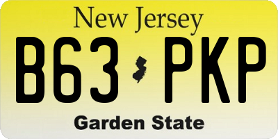 NJ license plate B63PKP