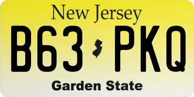 NJ license plate B63PKQ