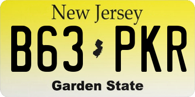 NJ license plate B63PKR