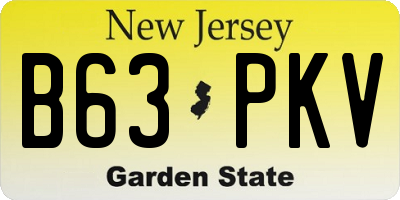 NJ license plate B63PKV