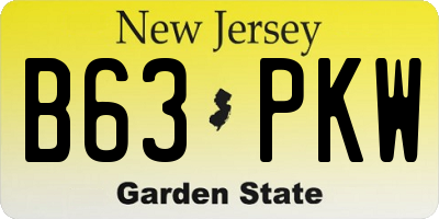 NJ license plate B63PKW