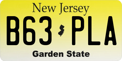 NJ license plate B63PLA