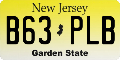 NJ license plate B63PLB