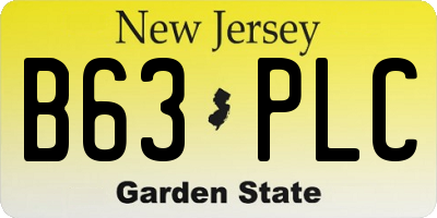 NJ license plate B63PLC