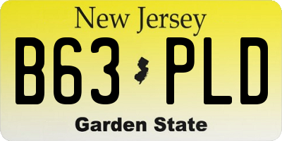 NJ license plate B63PLD