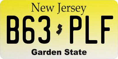 NJ license plate B63PLF