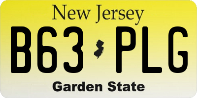 NJ license plate B63PLG