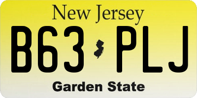 NJ license plate B63PLJ