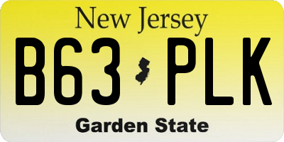 NJ license plate B63PLK