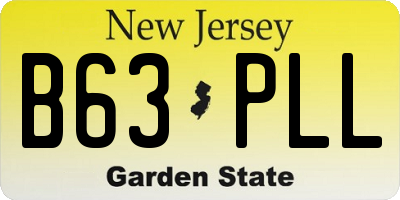 NJ license plate B63PLL
